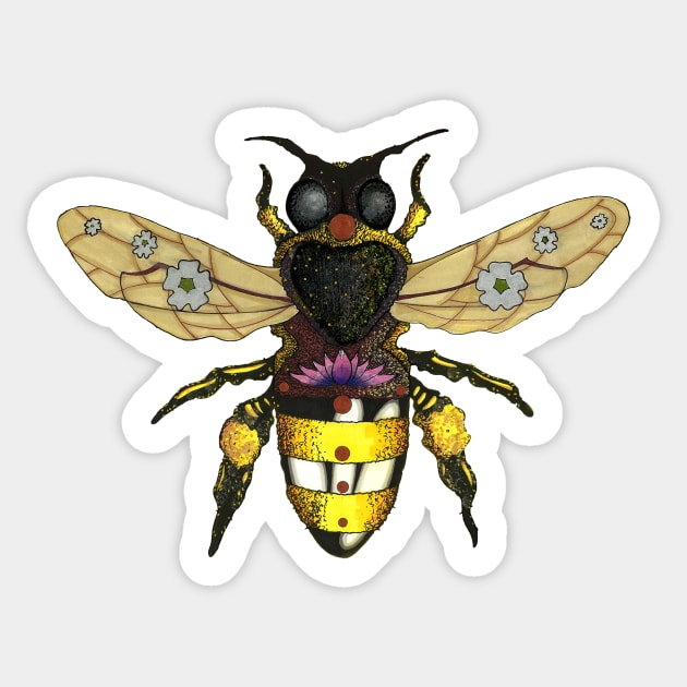 Lotus Bee Sticker by wrg_gallery